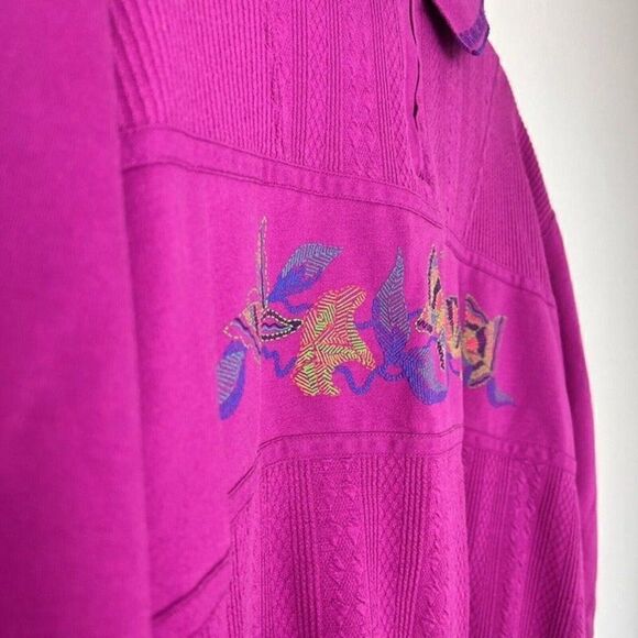 Blast Vintage 90s Fuchsia Pink Butterfly Print Sweater Pullover Women’s Medium - Picture 7 of 10